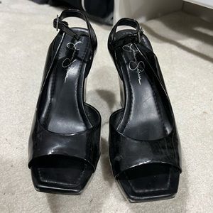 Jessica Simpson black wedge heels